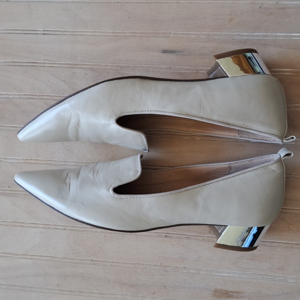 Franco Sarto Vianna Slip On Crom Heel Pointy Toe Boone Leather Dress Short Heels - Picture 7 of 14